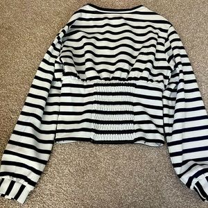 Anthropologie Maeve, striped peplum top xxs